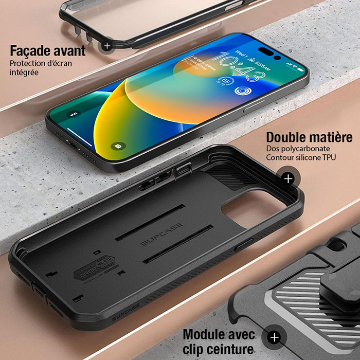 Coque 360° Noir Pour IPhone 14 Pro – Protection Totale, Compatible MagSafe Et écran